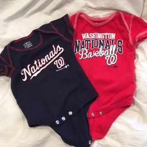 2 Washington Nationals Onesies (0-3 months)